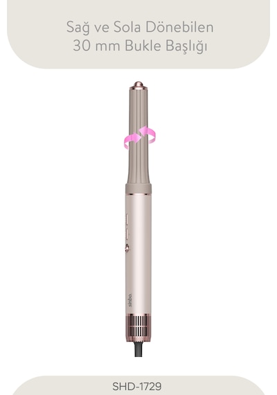 Pro Compact Uzun Multi-styler Hava Üfleme Şekillendirici Full Seti 5in1 Saç Şekillendirici Shd-1729 - Rose Gold Açık Pembe