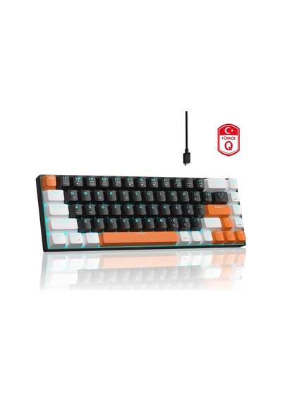 Magegee Mk-box 68 Tuş Kablolu Mekanik Red Switch Türkçe Q Turuncu-siyah Gaming Klavye