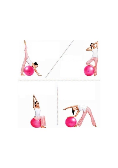 Ayla Stand Pembe Pilates Topu, 65 Cm, Pompa Hediyeli