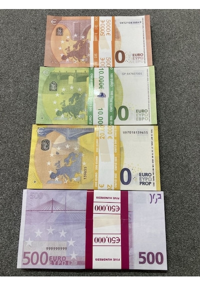Aykar Yeni 400 Adet Euro 50-100 -200 Ve 500 Euro Geçersiz Para Eğlen...