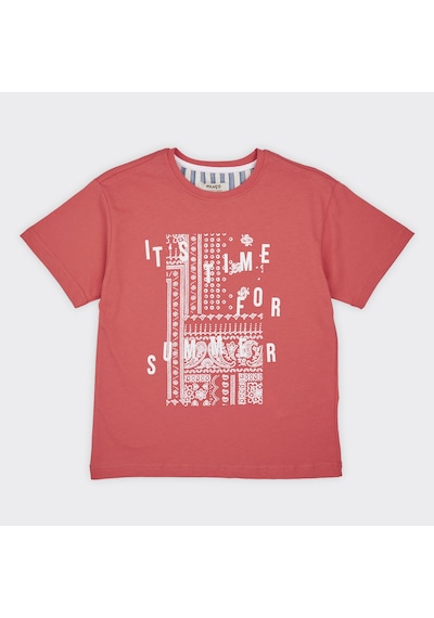 Panço Erkek Çocuk Baskılı T-shirt Nar 2411bk05038-4493 001