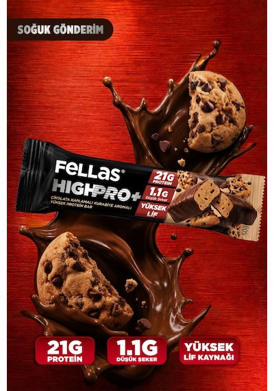 Çikolata Kaplı Highpro Protein Bar - Kurabiye Aromalı 50 G - 12 Adet