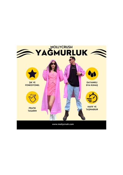 Mollycrush Unisex Su Rüzgar Geçirmez Katlanabilir Kapüşonlu Çıtçıt Düğmeli Eva Mavi Yağmurluk Pembe Mollycrush Unisex Su Rüzgar Geçirmez Katlanabilir Kapüşonlu Çıtçıt Düğmeli Eva Mavi Yağmurluk Pembe