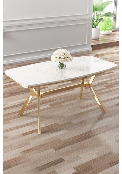 Canisa Lena Serisi 90x160 Lak Panel Beyaz Mermer Desen Gold Kaplama Ayaklı Masa Takımı Ve 4 Gri Sandalye Beyaz Mermer Desen Masa,gri Sandalye Canisa Lena Serisi 90x160 Lak Panel Beyaz Mermer Desen Gold Kaplama Ayaklı Masa Takımı Ve 4 Gri Sandalye Beyaz Mermer Desen Masa,gri Sandalye