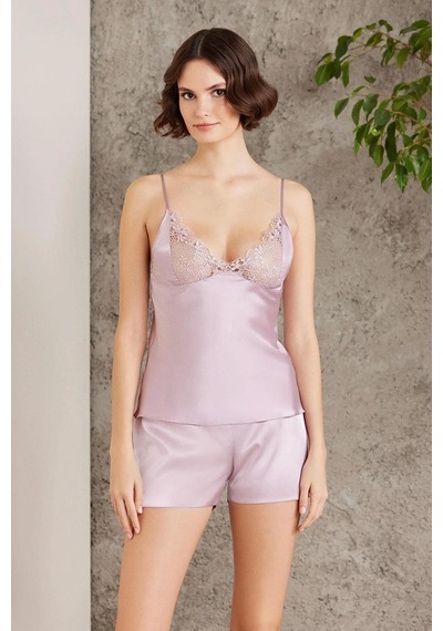 Pierre Cardin Saten Gecelik Sabahlık Pijama Şort 6'lı Gelin Çeyiz Seti Rose6005 001