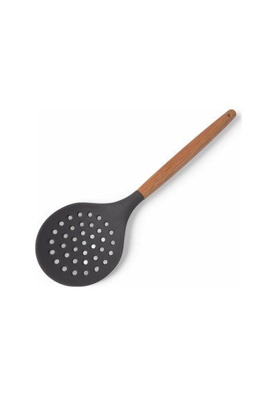 Deconox Bambu Saplı Silikon Kevgir, Bambu Uzun Silikon Geniş Kevgir 27cm 3 Renk Seçenekli Siyah Diğer