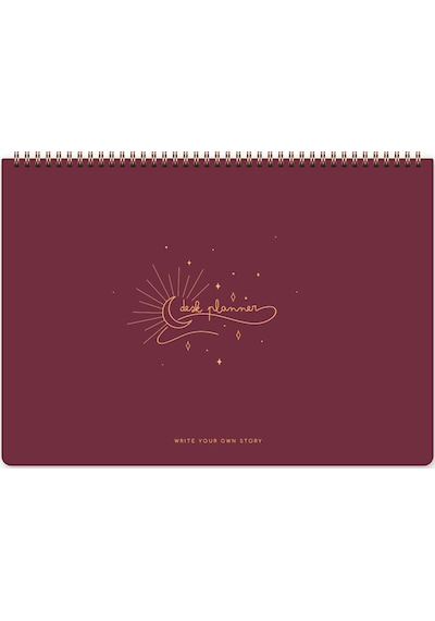 Süresiz Haftalık Spiralli Masaüstü Planlayıcı 24x34 Cm - Desk Planner Bordo Bordo