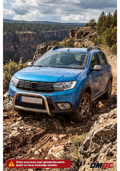 Dacia Sandero 2 Stepway 2012-2020 Uyumlu Araca Özel Pars Ön Koruma 60mm Krom