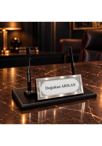 Ofis Prestij Signature Kişiye Özel Çift Kalemli Masa İsimliği