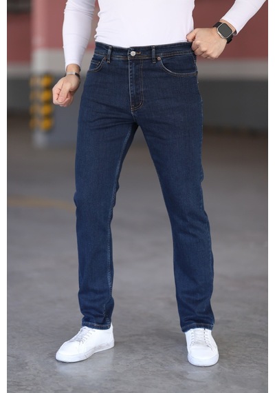 Myrab Denim Siyah Erkek Regular Fit Rahat Kesim Jean Pantolon Koyu Lacivert
