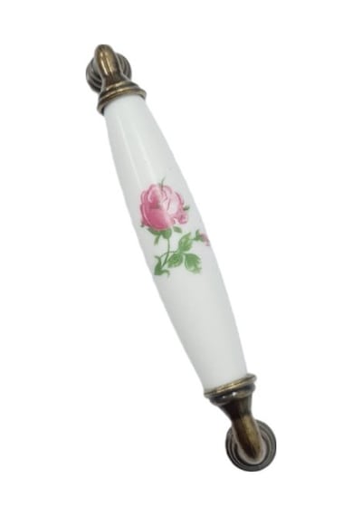 Beyaz Polimer Kulp Antiksarı Ayak Güllü 128 Mm / 5 Adet Antik