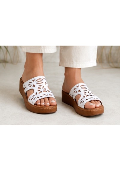 N Napa Shoe Np.1264.beyaz.deri Terlik