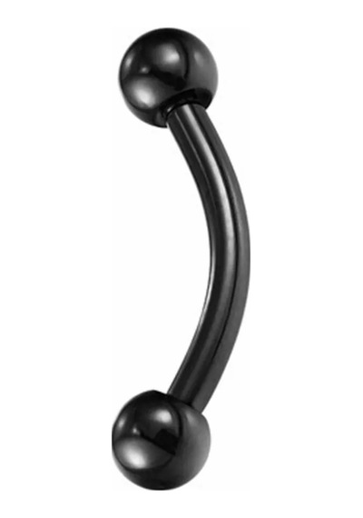 10 Mm Siyah Eğik Kavisli Kaş Piercing Çelik Dudak Helix Tragus Küpe