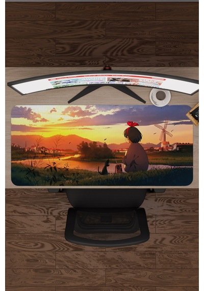 Kiki's Delivery Service Anime V3 - 90x40 Xxl Gaming Kauçuk Kaymaz Taban Mouse Pad Fare Altlığı