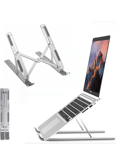 Alepera Electronic - Ayarlanabilir Laptop Standı - Alüminyum - 7 Kademeli - Gri Renk