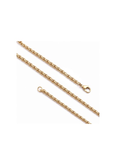 Premium Parlak Ve Şık Hasır Örgü Erkek 316l Çelik Kolye 4mm 55cm 3183eck035 - Gold Renk Altın