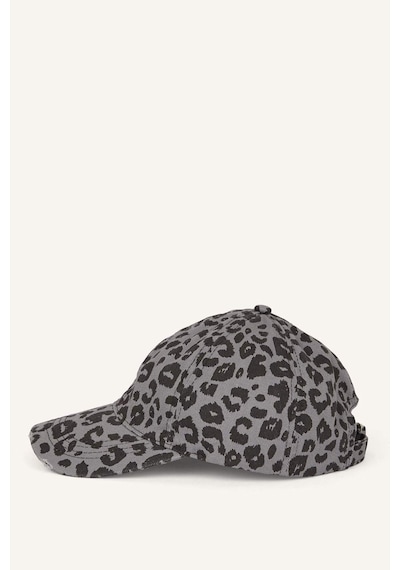 Defacto Kadın Leopar Desenli Pamuklu Cap Gri Şapka H6748ax26wngr2 Gri-gr2