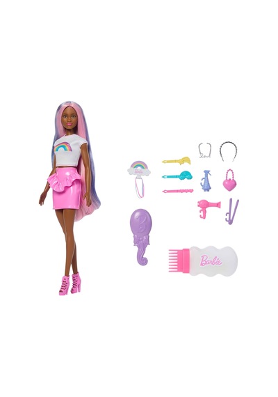 Barbie Gökkuşağı Saçlar Bebeği Kahverengi Saçlı Jjp08
