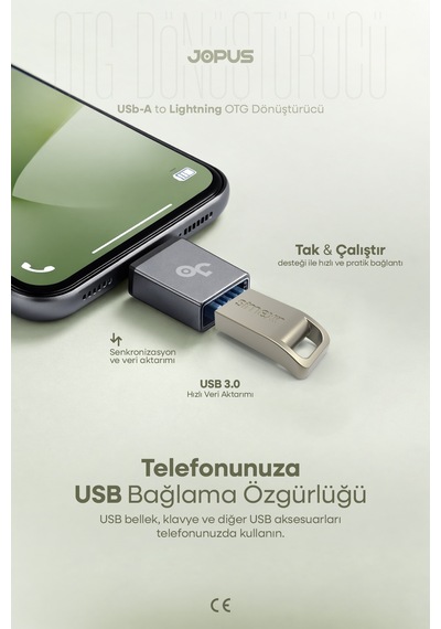 Jopus İphone Lightning To Usb 3.0 Otg Veri Aktarımı Otg Çevirici Dönüştürücü Adaptör Diğer