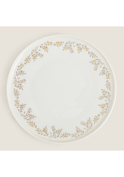 Fiona Christmas Servis Tabağı Beyaz-gold