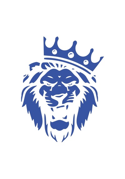 Kral Tacçlı Aslan Sticker 17x17 Cm Mavi