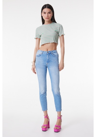 Lee Scarlett Skinny Fit Dar Kesim Yüksek Bel Açık Mavi Esnek Jean Kot Pantolon L626014404