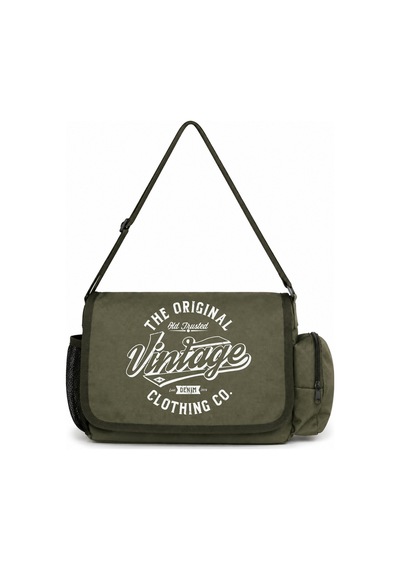 Sevbano Vintage Tasarım Baskılı Unisex Okul, Spor, Ofis Çok Amaçlı Postac Haki