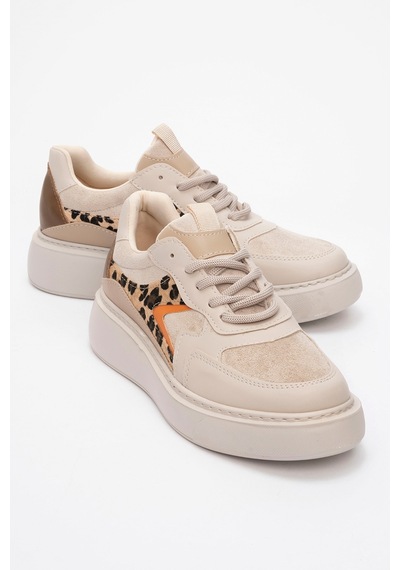 Luvishoes Luvi Shoes Drea Bej Desenli Kadın Günlük Sneakers Bej
