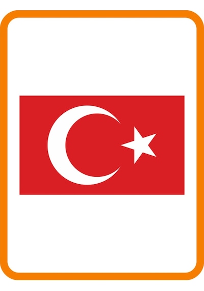 Ay Yıldız Kare Hilal Bayrak Oto Sticker 20x12 Cm