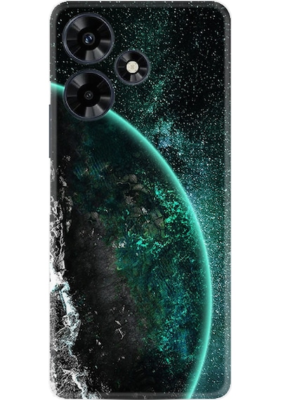 Infinix Uyumlu Hot 30 Kılıf Resimli Desenli Silikon Platinium Series Green World 1856