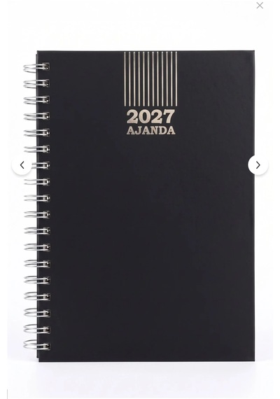 2027 Ajanda Sert Kapak Spiralli Günlük Ajanda Planlayıcı Ofis, Okul Ve Hediye Siyah