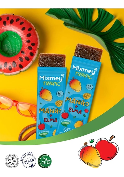 Mango Meyve Barı 288 Adet Atıştırmalıklar Vegan, Glutensiz 20gr X 288adet