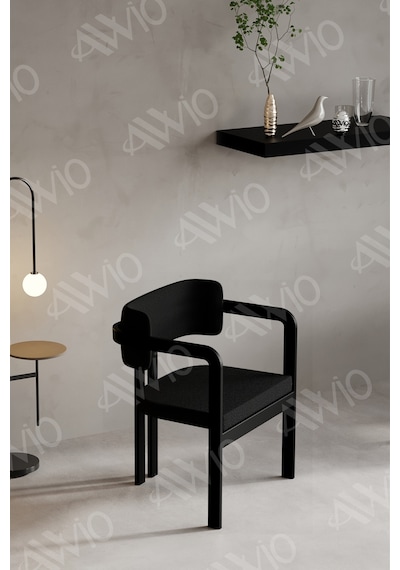 Avvio Sophia Tokyo Sandalye Siyah Mutfak Salon Yemek Odası Sandalyesi Demonte Metal Ayak
