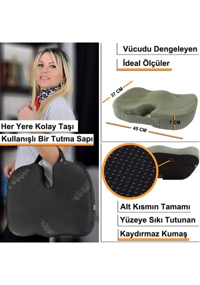 Bambu Serisi Ortopedik Minder Haki Renk Çok Renkli
