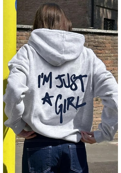 Just A Girls Sırt Baskılı İçi Pamuklu Unisex Kadın Sweatshirt Diğer