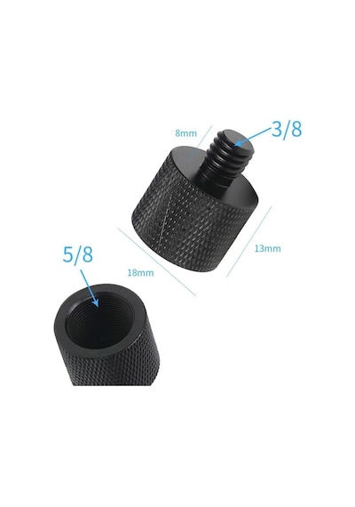 5/8 İnç Mikrofon Standını 3/8 İnç Tripod Vidasına Dönüştürücü Vida Adaptörü