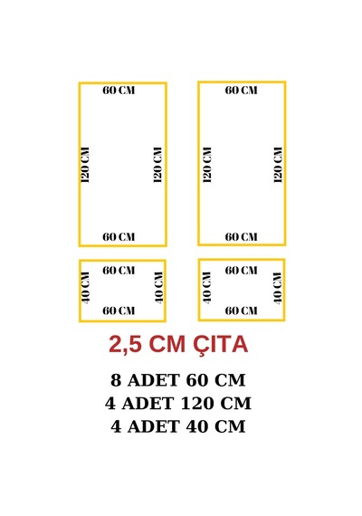 Lücce Tasarım Boyanabilir Çıta Hazır Kesim Anka121 11,20 Metre