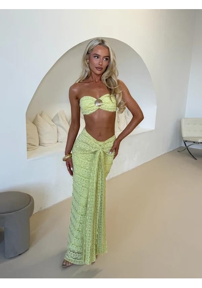 Pink Life Yeşil Sydney Seashell Lace Etekli İkili Taklım Yeşil