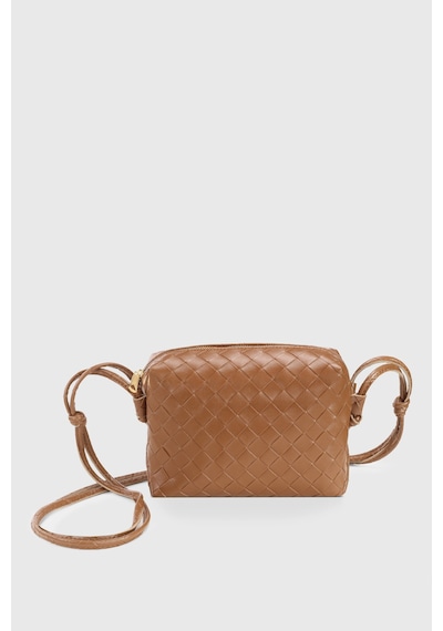 Housebags Taba Örgü Detaylı Çapraz Askılı Çanta 260 Taba