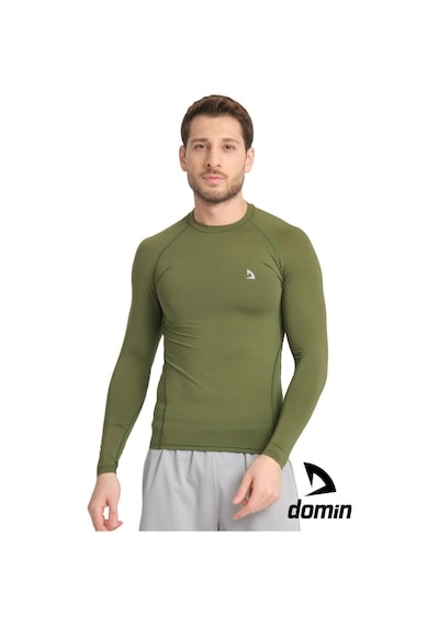 Hnc Sport Erkek Uzun Kol Yeşil Olive Fit Toparlayıcı Compression Spor Body Tshirt