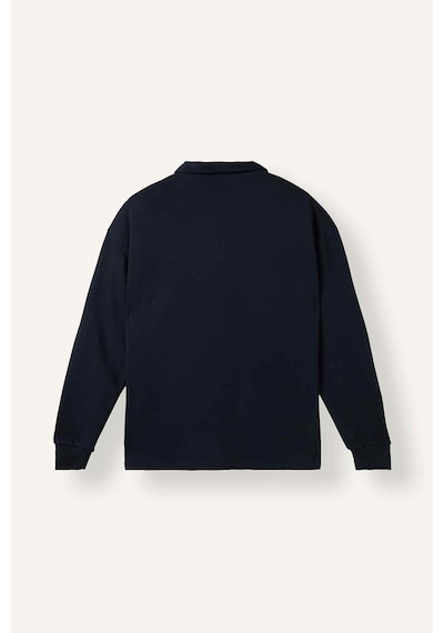 Defacto Relax Fit Düşük Omuzlu Polo Yaka Basic Sweatshirt H5136ax26aunv64 Lacivert-nv64