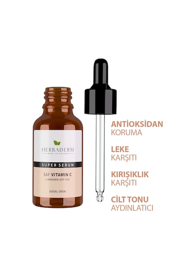 Herbaderm Superserum Saf Vitamin C Antioksidant Aydınlatıcı  Doğal Serum 30 ML