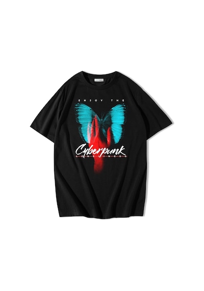 Brz Collection Unisex Oversize Enjoy The Cyberpunk T-shirt-siyah Siyah