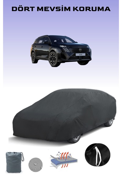 Siyah, Peugeot 5008 2, Araba Brandası, Oto Örtüsü, Araba Çadırı Siyah