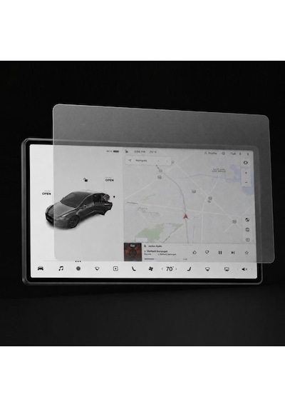 Tesla Model Y İle Uyumlu Mat Ekran Koruyucu 16 İnç Multimedya, 9h Esnek Nano Cam, Anti Glare