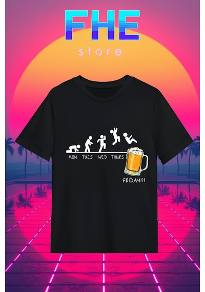 Noıssey Beer Day Komik Baskılı Kodsiyahsaw Siyah