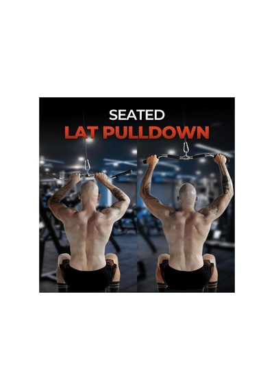Profesyonel Lat Z-bar - Lat Pulldown Çekiş Aparatı - Sırt Ön Arka Kol Çekiş Aparatı - Revolving Curl