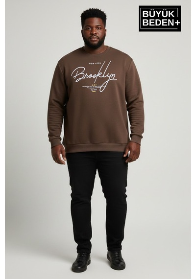 Süperlife Erkek Büyük Beden El Yazılı Brooklyn Baskılı Bisiklet Yaka İnce Sweatshirt Spr26bsw956-6 Kahverengi Süperlife Erkek Büyük Beden El Yazılı Brooklyn Baskılı Bisiklet Yaka İnce Sweatshirt Spr26bsw956-6 Kahverengi