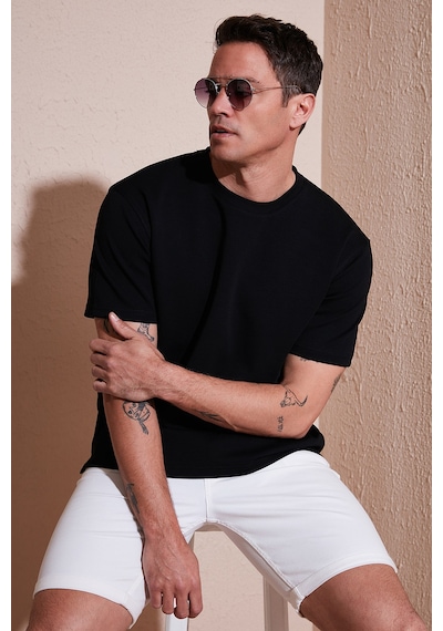 Buratti Pamuklu Regular Fit Bisiklet Yaka Basic Erkek T Shirt 5902772 Siyah