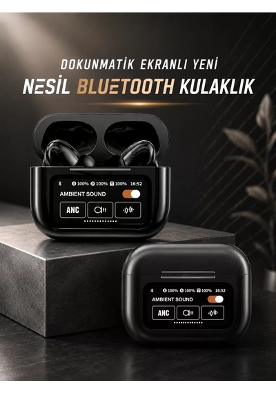 Bluetooth Kulaklık Kablosuz Ekranlı Anc/enc Destekli Dokunmatik Mh-hs1084-1121